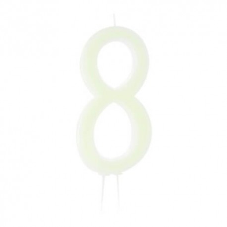 Candela fluorescente numero 8