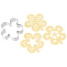Tagliabiscotti fiore con 3 stencil per decorare