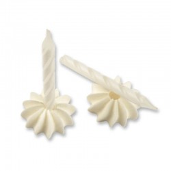 Candeline in cera e base in zucchero bianche - 12 pz