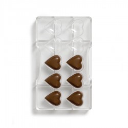 Stampo in PC per cioccolato 10 cavità a cuore