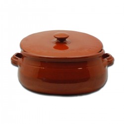 Tegame fondo in terracotta c/coperchio ø cm 20