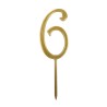 Numero 6 cake topper oro - cm 11