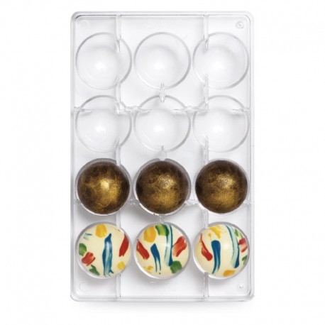 Stampo in PC per cioccolato mezza sfera mm 50