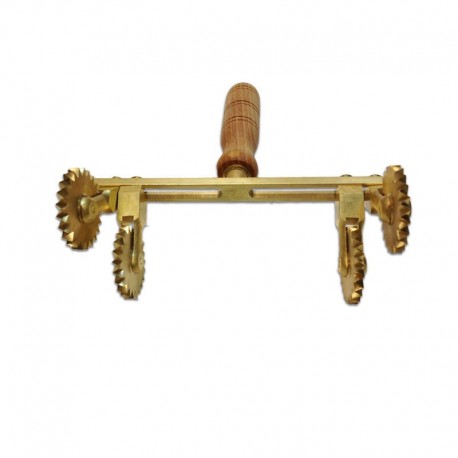 Rotella tagliapasta festonata ottone 4 vie regolabili large