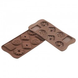 Stampo cioccolato 8 Choco Biscuits EasyChoc Silikomart