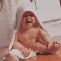 Telo neonato con cappuccio in Lenpur - l'Allodola