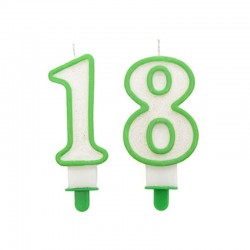 Candela 18° Compleanno verde cm 12