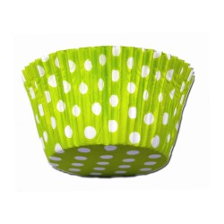 Pirottini in cartoncino da forno green polka dots ø cm 5 -24 pz