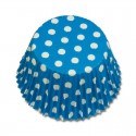 Pirottini in cartoncino forno blu polka dots ø cm 5 -24 pz