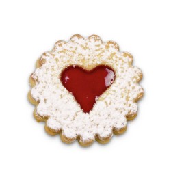 Linzer foro cuore c/estrattore ø cm 5 inox