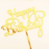 Happy Birthday cake topper in legno