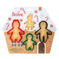 Gingerbread family set 4 tagliabiscotti Decora
