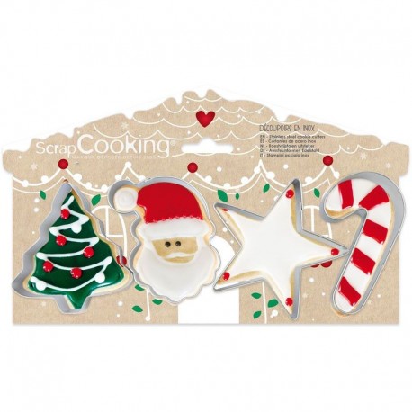 Mix tagliabiscotti Natale - set 4 pz