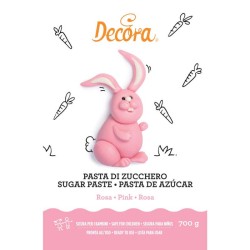 Pasta di zucchero rosa per copertura e modellaggio 700 g decora