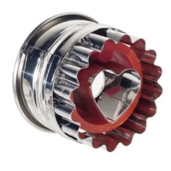 Linzer foro cuore c/estrattore ø cm 5 inox