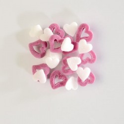 Zuccherini rondò cuori bianchi e rosa ø mm 8-11 - 100 g